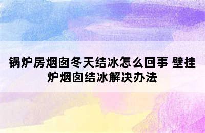 锅炉房烟囱冬天结冰怎么回事 壁挂炉烟囱结冰解决办法